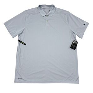 Nike Golf Polo Shirt Size XXL Gray Dri Fit Elite 100 Standard Fit Performance